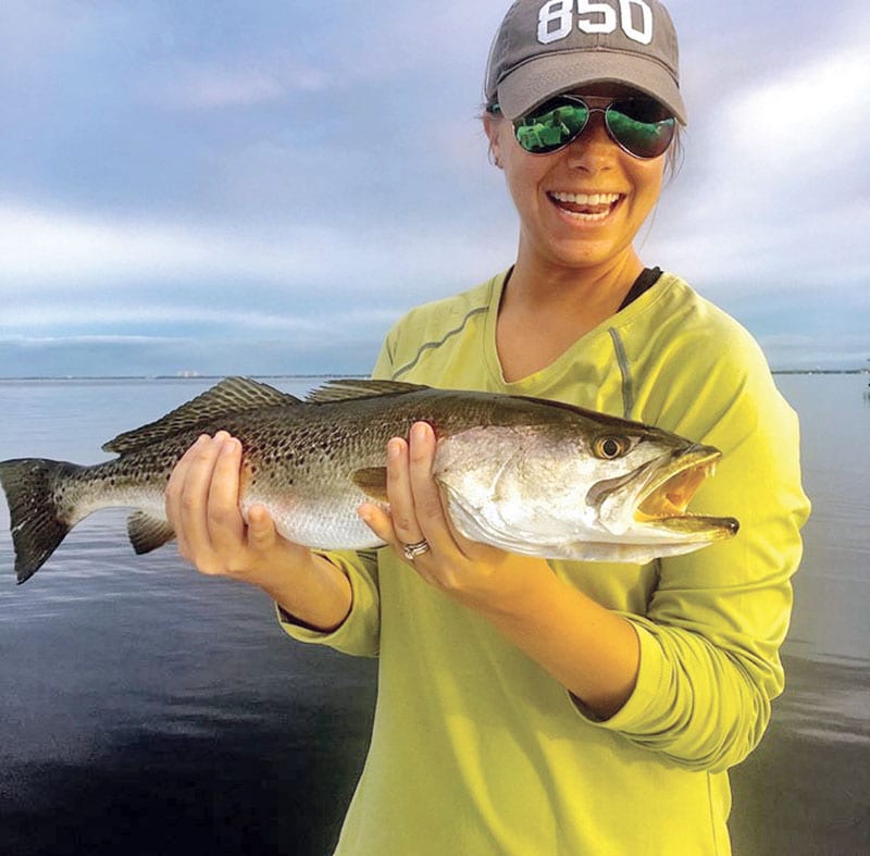 Lindsay Brown all smiles with this trout.