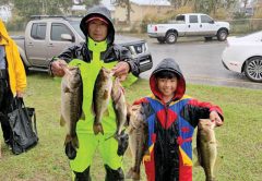 Long Bach and his son Ian won a recent Reel Money Team Trail tournament on Deerpoint Lake with this fine winning bag of bass weighing in at 12.84 pounds!