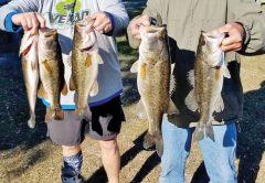 Luke & Ed with their 17 pound winning bag at the last Welcome Back Lake Jackson tournament.