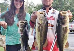 Mayhan & Nakamuna recently won a Deerpoint Team Trail event with this nice 17 lb. bag of Deerpoint bass.
