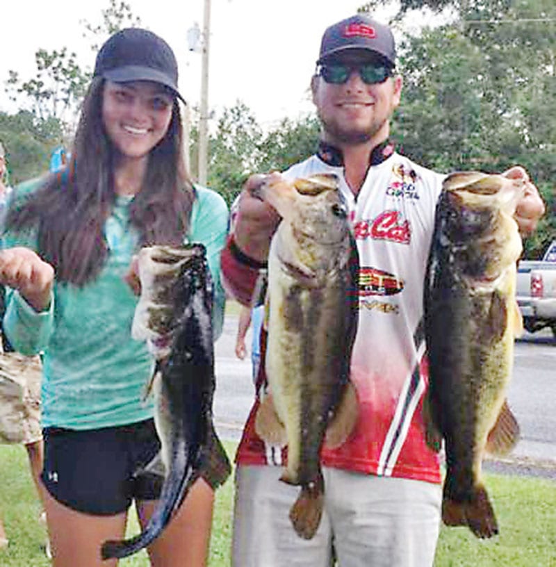 Mayhan & Nakamuna recently won a Deerpoint Team Trail event with this nice 17 lb. bag of Deerpoint bass.