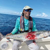 Mr. Walter from Savannah, GA with a 50 lb king caught just off of Cape San Blas with Capt. Todd & Saltwater Obsessions.