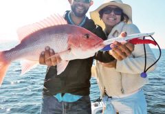 Omar ‘n Valentina bagging snapper aboard the C-note boat.