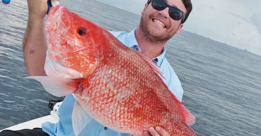 Preston with a stud nearshore snapper.