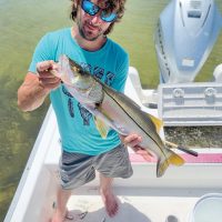 Ryan from TN caught & released this snook aboard Reel Rosie Inshore Charters in St. Andrews Bay. A rare find in these parts.