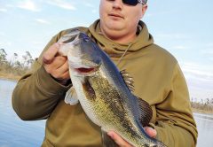 Sam caught this fine Deerpoint Lake bass swimming a Gambler Burner worm in the pads.