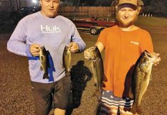 Terry & Chris with their winning bag at a recent Tuesday Night Shootout.
