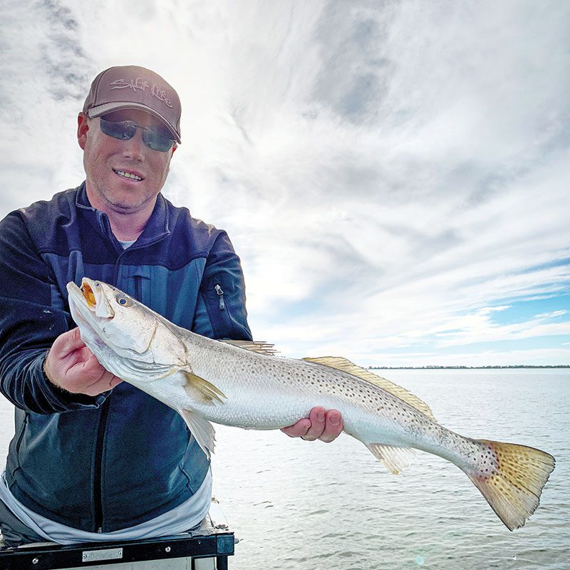 Matt Cantine, from Tennessee, here with his personal best 26-inch speckled trout.