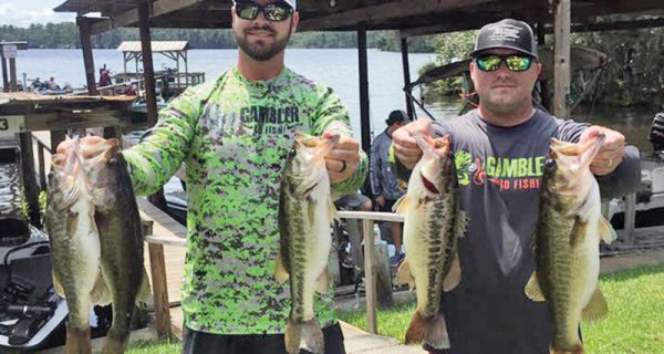 Tyler Suddarth and Steve Young with a nice Talquin bag in the recent Gambler Lures no entry fee tournament.