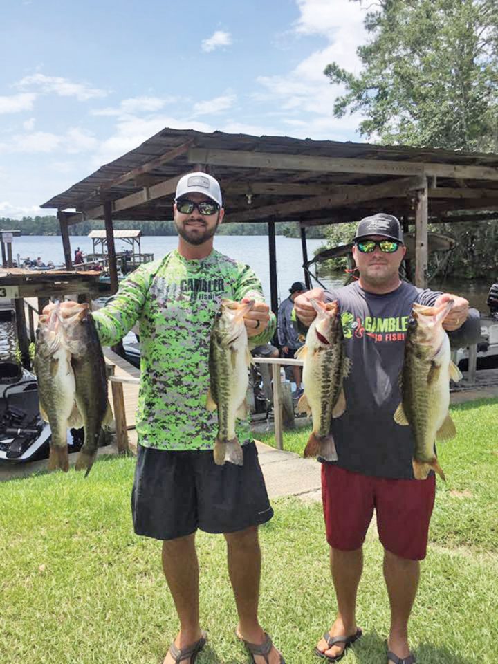 Tyler Suddarth and Steve Young with a nice Talquin bag in the recent Gambler Lures no entry fee tournament.