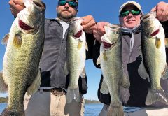 Wes Floyd from Crawfordville, FL and Tyler Gingrich from Panama City, FL with their catches from a recent Lake Seminole Fishing Adventure.