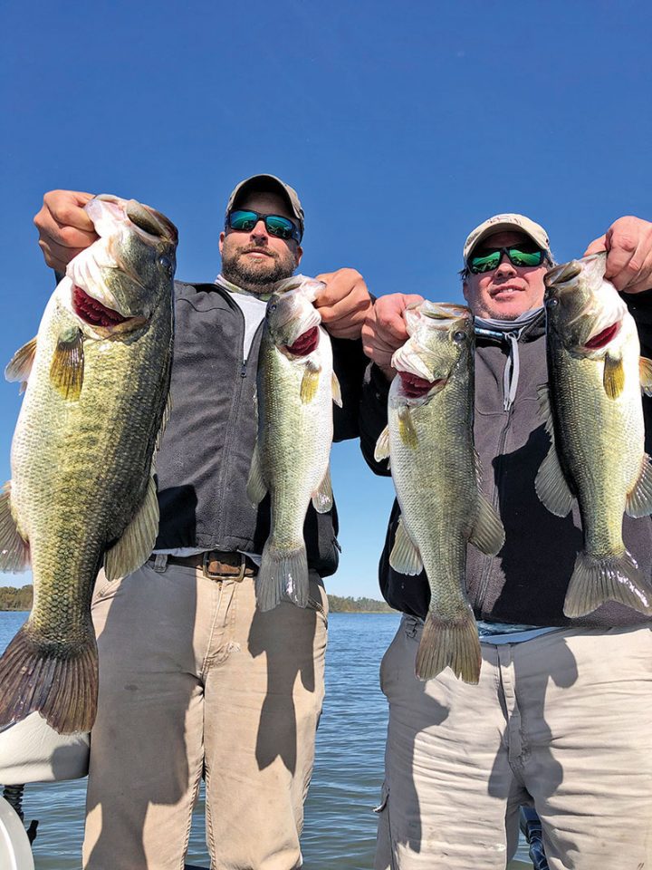 Wes Floyd from Crawfordville, FL and Tyler Gingrich from Panama City, FL with their catches from a recent Lake Seminole Fishing Adventure.