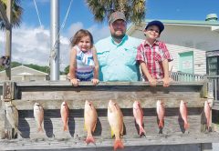 Wesley Jacobs and crew fishing with Capt Tew.