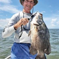 Winston Chester with a nice tripletail fishing with guide Chris Gouras.