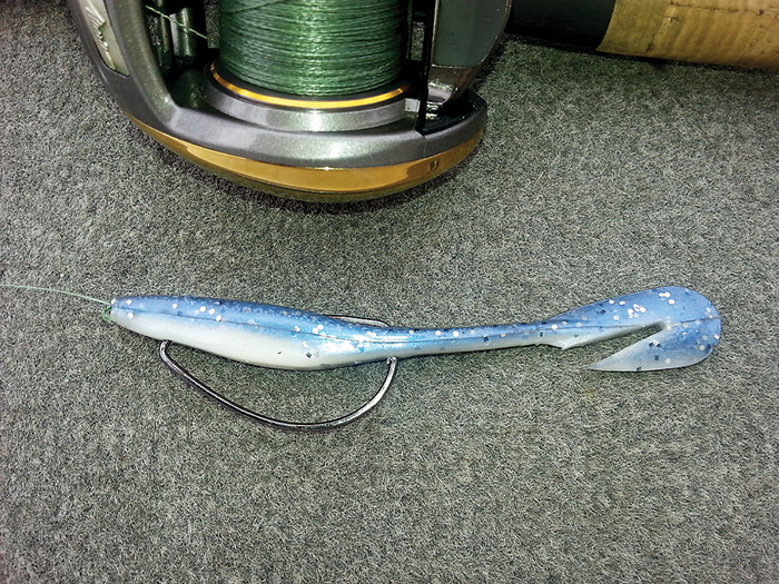 This Buzztail Shad is rigged and ready for action!