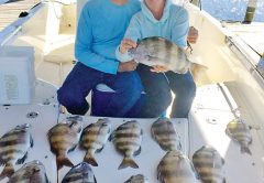 Yonnie and Lea Patronis of Panama City with a great haul of sheepshead.