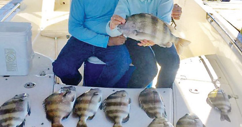 Yonnie and Lea Patronis of Panama City with a great haul of sheepshead.