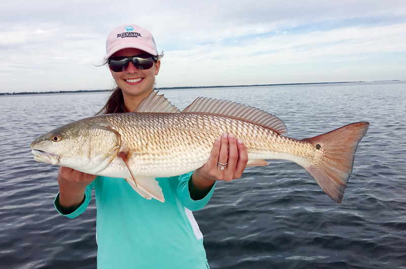 Abigail Posey with a nice 27 inch redfish