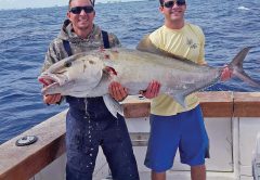 Big amberjack caught deep dropping with New Lattitude Sportfishing.