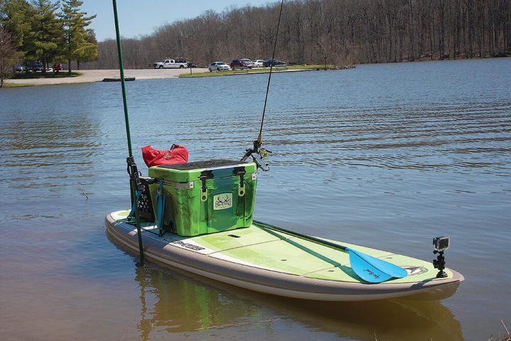 Milk crate fishing tackle box with rod holders and anchor/ sib, rib,paddle  board, boat, or kayak 