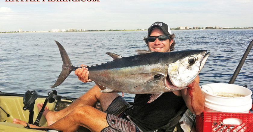 Joe Hector with a 30 lb plus blackfin tuna caught on a live goggle eye.