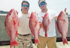 Ricky and Nick Gatlin got their limit in the bay with Capt. Jason.