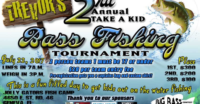 2nd Annual Trevor's Take a Kid Bass Fishing Tournament Poster