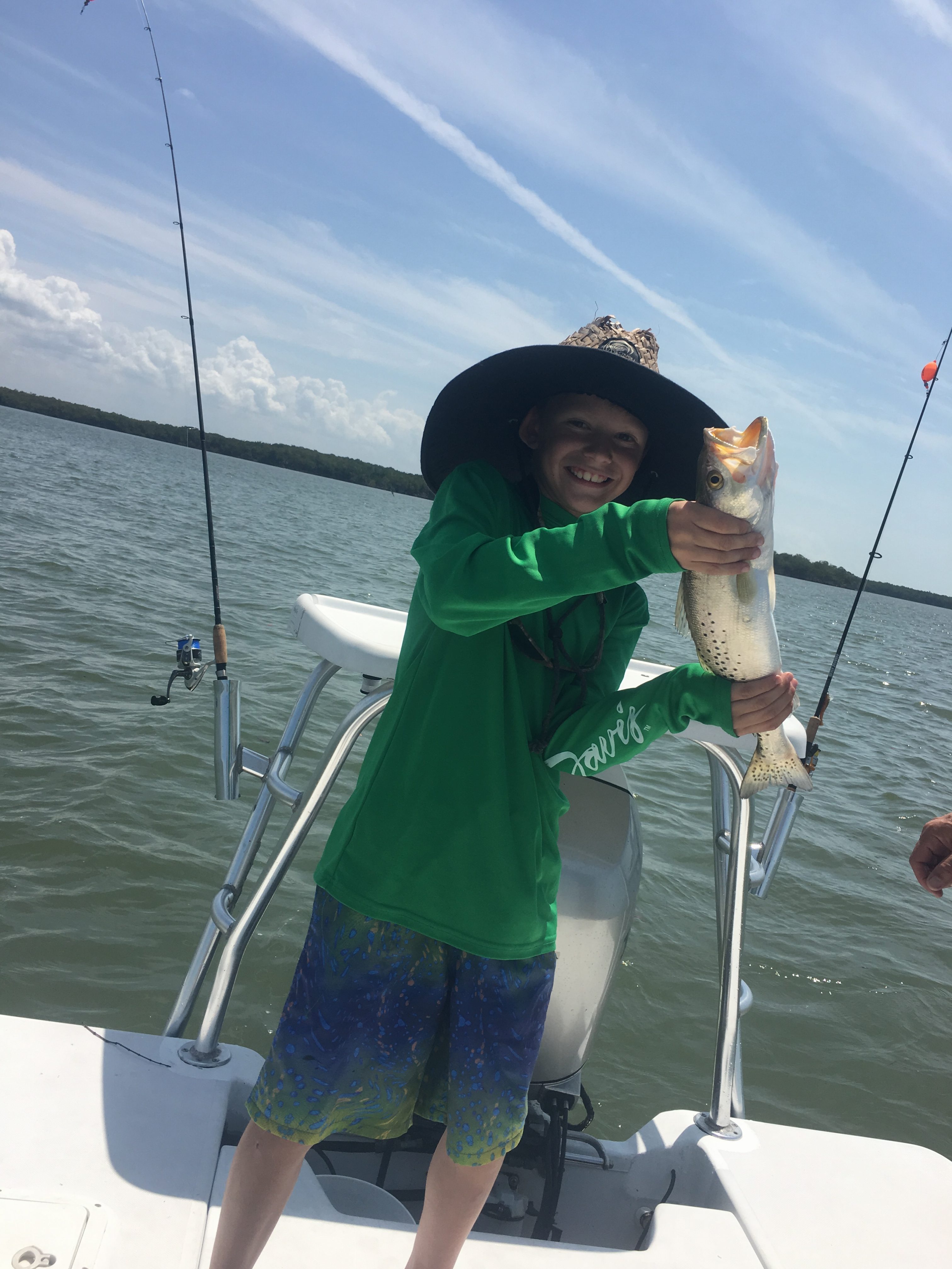 Wyatt Pavone with a nice trout caught in Chokoloskee using a DOA shrimp