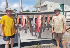 Capt. Tew and Tony Fiorenza with a nice haul aboard the Kitchen Pass.