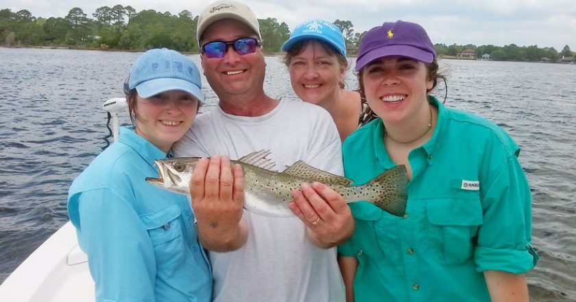 Family fun in East Bay for trout with Baily, Gene, Jesse & Melony from Little Rock, AR.