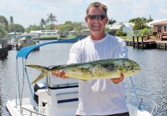 Adam Carswell got the stink off his new boat with this dolphin.