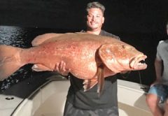 Kenny, from Carl's Bait and Tackle, caught this monster cubera snapper on a night fishing trip.