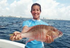 Nice mutton snapper caught by this fishergal aboard Catch My Drift.