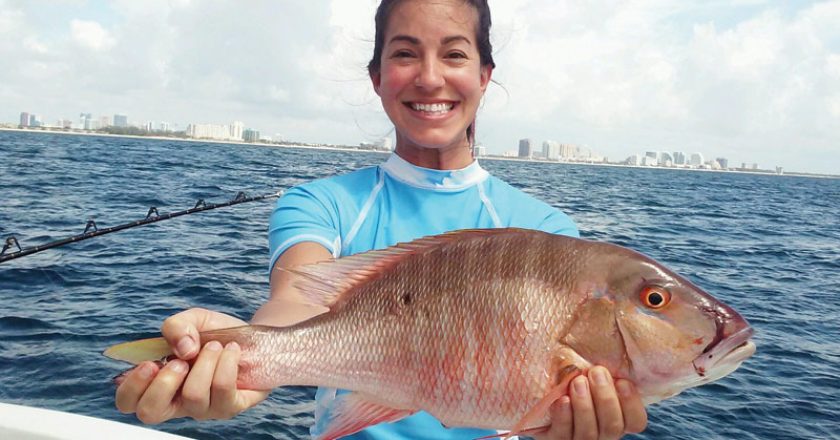 Nice mutton snapper caught by this fishergal aboard Catch My Drift.