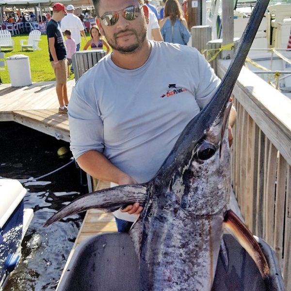 Kenny from Carl's Bait and Tackle with a nice swordfish caught off Ft Lauderdale.