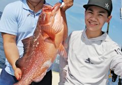 Vu and Ryan Au from Tucson enjoying an epic day aboard the C-note boat.
