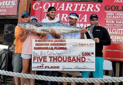 First place team Bill Collector with their winning 47 lb. king. Todd & Jessica Welch, Gage Pitman, David Bramblett & Page Pitman.