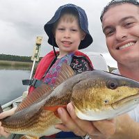 Christian was proud to see his son catch this red all by himself. Way to go Eli!