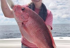 Jenna Skelton of Panama City with a fine red snapper.