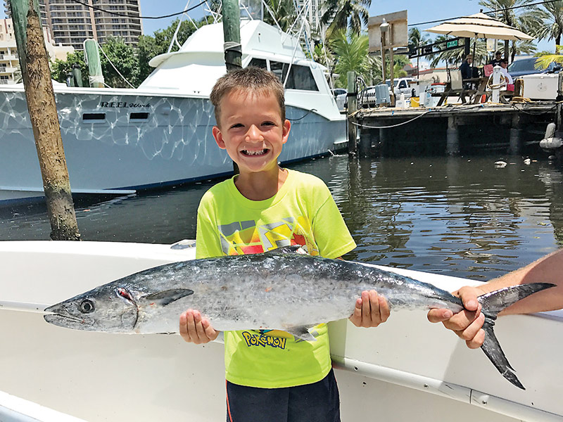 Nice kingfish caught by this kiddo on a  sportfish charter aboard the New Lattitude.