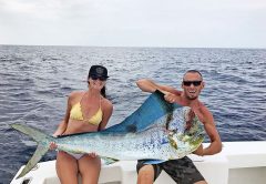 Capt. Brett just caught this huge, beautiful bull dolphin on one of his offshore sportfishing trips aboard the New Lattitude.