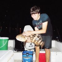 Jesse Martin of Grant, Florida with his FULL MOON catch, a 30” Gag Grouper caught on live bait fishing the Indian River Lagoon down in Sebastian.