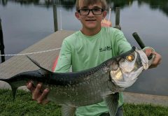 Dawson String, age 13 caught this tarpon in a canal near Melbourne Beach
