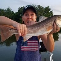 Heather Wells caught her first redfish on the Banana River