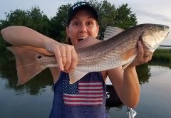 Heather Wells caught her first redfish on the Banana River