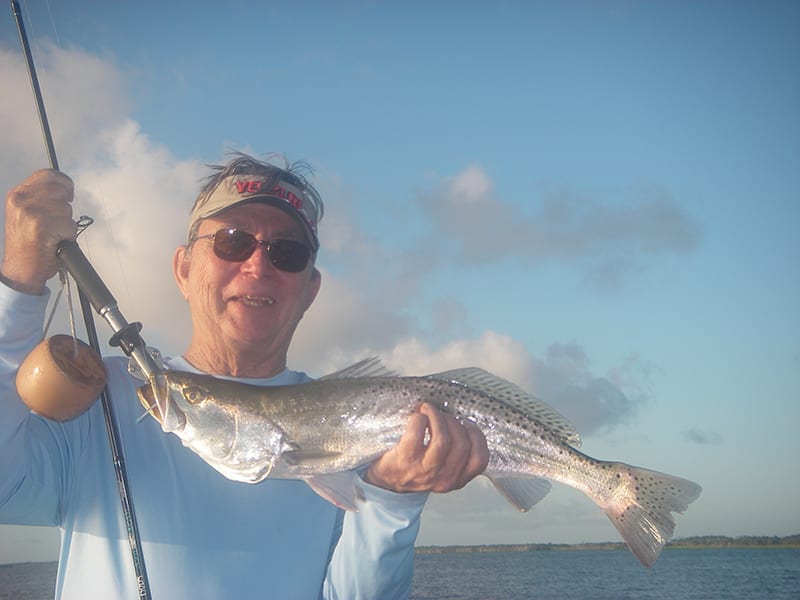 Johnny catches a bunch of nice trout on a recent trip with Capt. Mark Wright