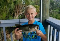 Greyson Christie, age 9, with a nice bass.