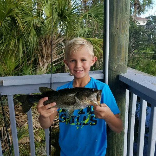 Greyson Christie, age 9, with a nice bass.