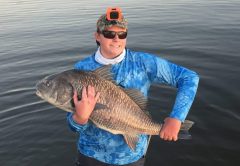 Kurt Boyken with a big North Indian River black drum.