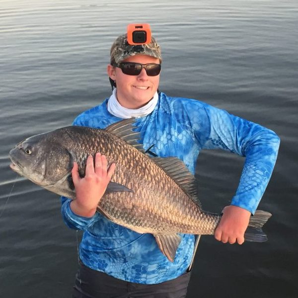 Kurt Boyken with a big North Indian River black drum.